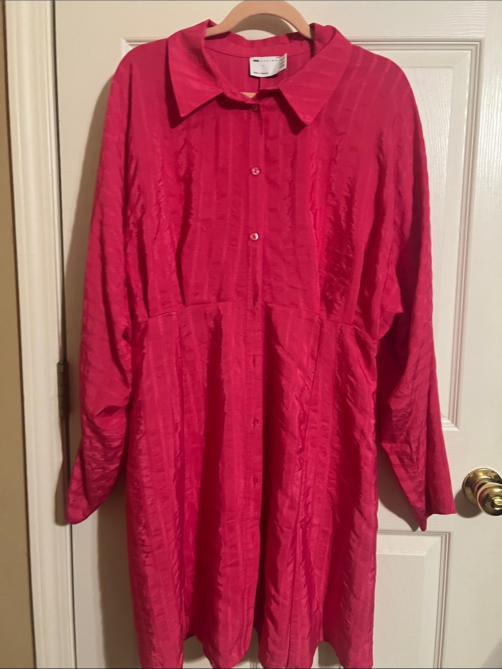 ASOS DESIGN Textured Collared Mini Dress in Pink Size 16 NWT